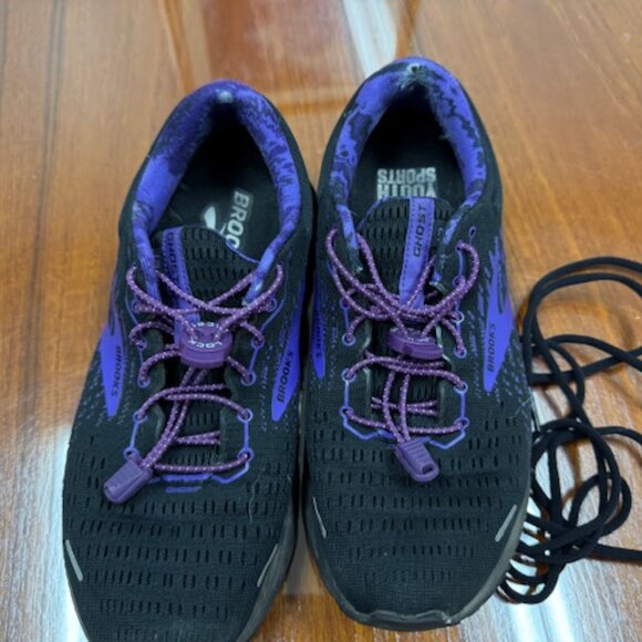 Brooks Men's Ghost 13 shoes Black / Purple Size 8 Medium - Picture 9 of 11